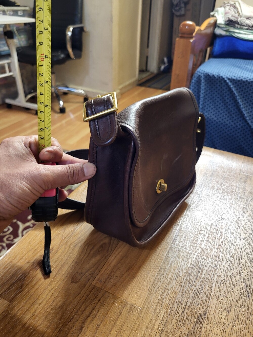VINTAGE y2k COACH LEGACY SMALL FLAP CROSSBODY Brown LEATHER - Picture 6 of 12